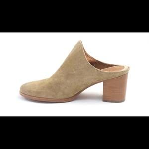 Frye Suede Heeled Mules Naomi Mule Beige - Medium